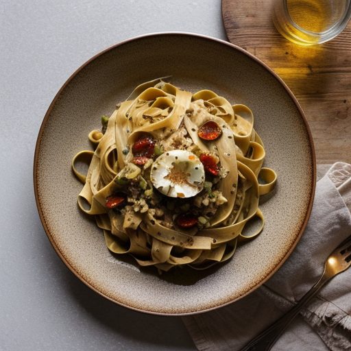 Fettuccine With Roasted Garlic & Chili recipe image