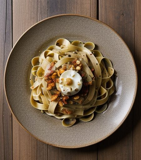 Fettuccine With Roasted Garlic and Chili recipe image
