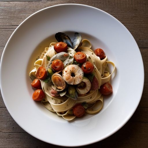 Fettuccine With Shellfish~ Tomatoes & Olive recipe image