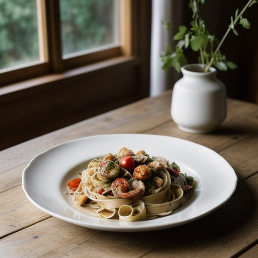 Fettuccine With Shellfish~ Tomatoes & Olive recipe image