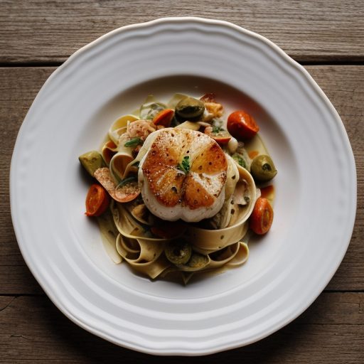 Fettuccine With Shellfish, Tomatoes and Olives recipe image