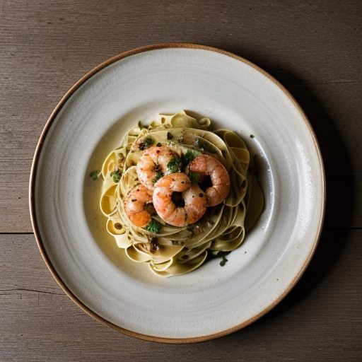 Fettuccine With Shrimp, Tomatoes and Basil - Bon Appetit recipe image