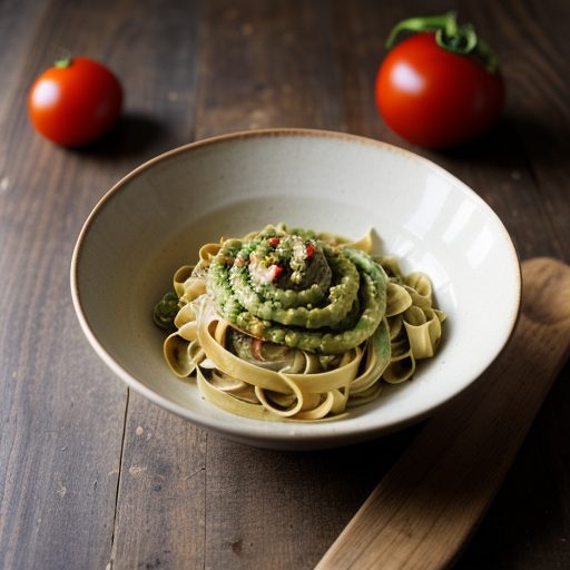 Fettuccine With Tomato-Avocado Sauce recipe image