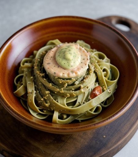Fettuccine With Tomato-Avocado Sauce recipe image