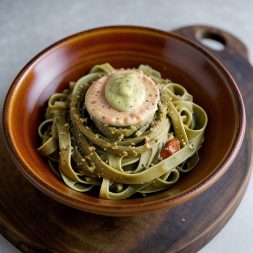 Fettuccine With Tomato-Avocado Sauce recipe image