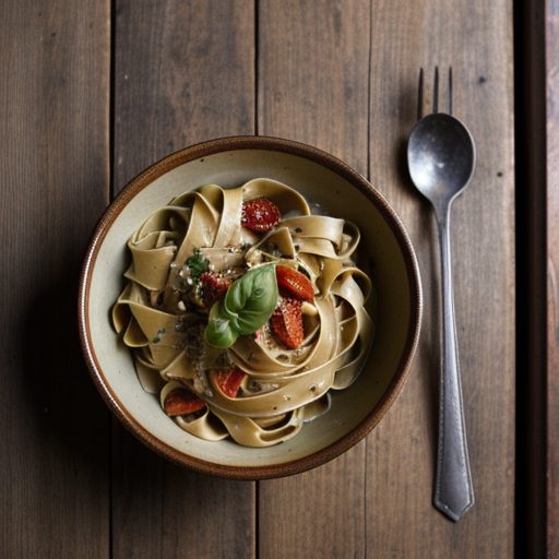 Fettuccine With Tomato & Basil Sauce recipe image