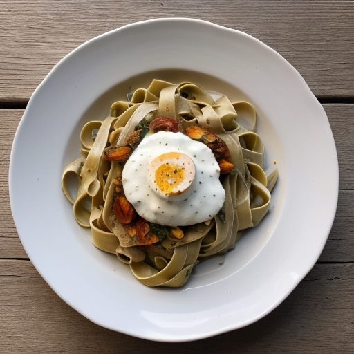 Fettuccine With Tomato~ Basil & Yogurt Sauc recipe image