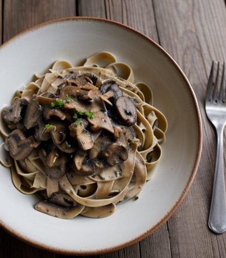 Fettuccine With Wild Mushroom Sauce *Jb recipe image