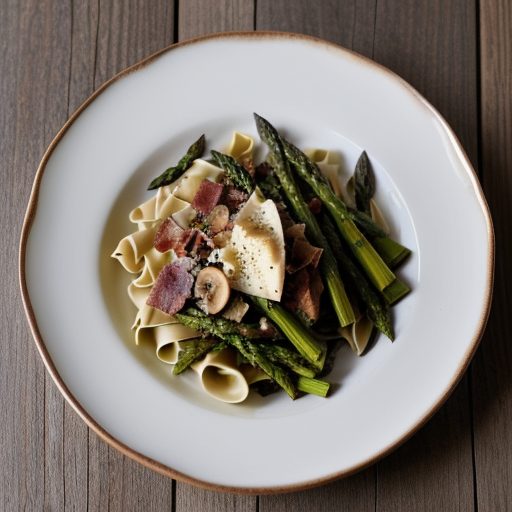 Fettucine Asparagus With Shiitake & Smoked recipe image