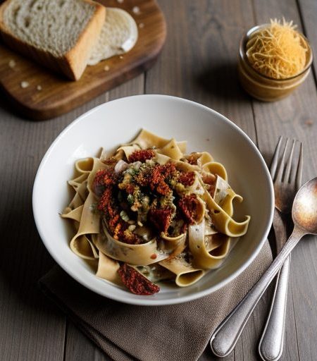 Fettucine W/Sun-Dried Tomato/Clam Sauce recipe image