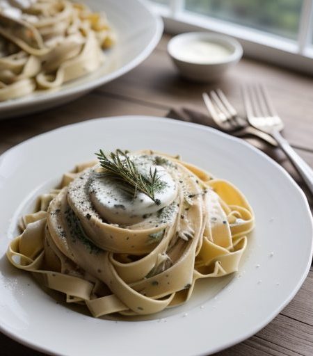 Fettucine With Herbs, Butter and Cream recipe image
