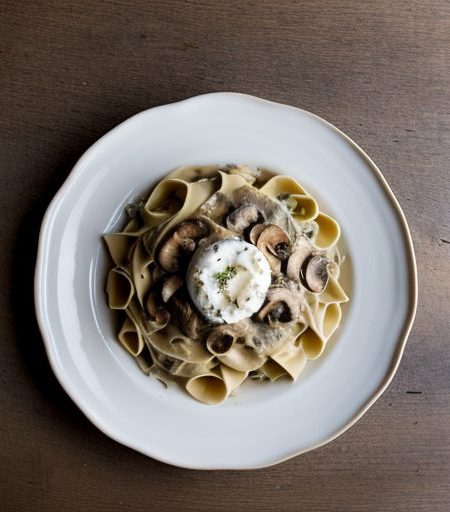Fettucine With Mushrooms & Cream recipe image