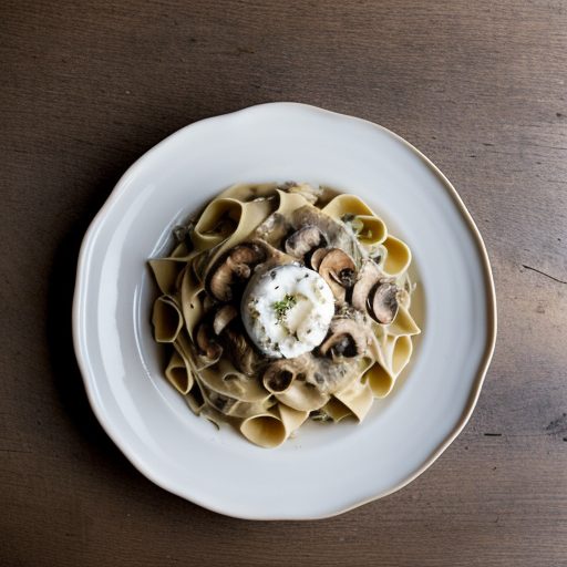 Fettucine With Mushrooms & Cream recipe image