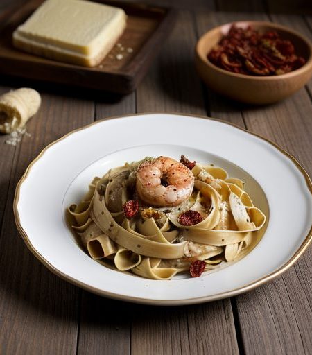 Fettucine With Shrimp and Sun-Dried Tomatoes recipe image