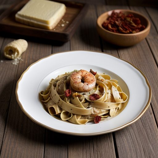 Fettucine With Shrimp and Sun-Dried Tomatoes recipe image