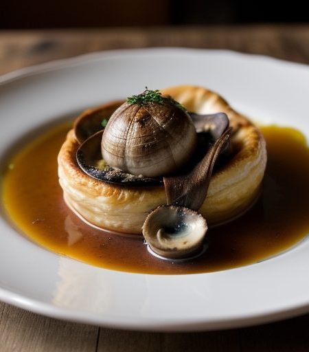 Feuillete d'Escargots Et Cepes Au Santenay recipe image