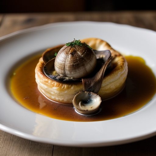 Feuillete d'Escargots Et Cepes Au Santenay recipe image