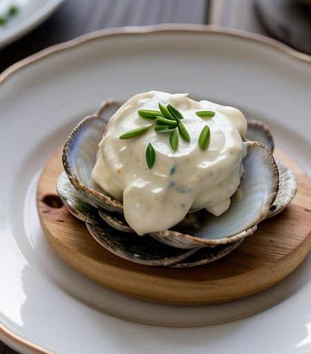 Fideus With Clams and Garlic Mayonnaise recipe image