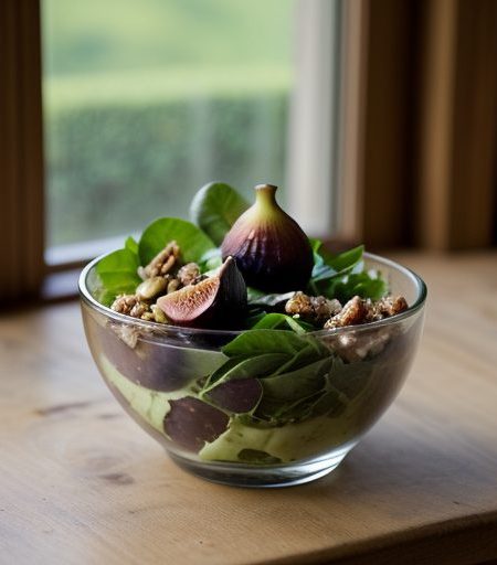 Fig Salad With Greens and Walnuts recipe image