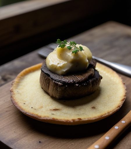 Filet Mignons on a Potato Cake recipe image