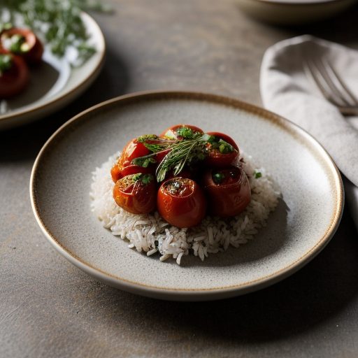 Filled Tomatoes on Herbed Rice recipe image