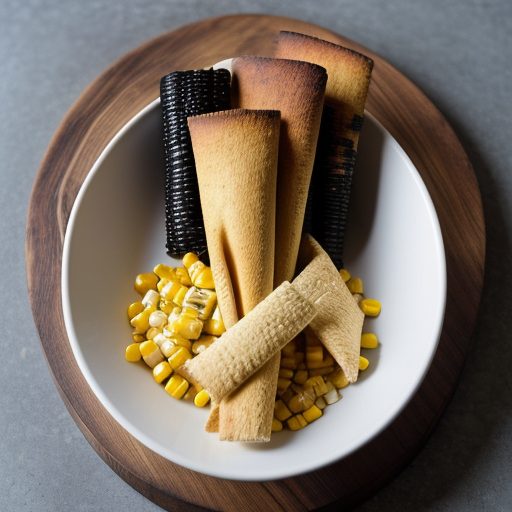 Fire-Roasted Corn Dip With Crispy Flour and Blue Corn Chi recipe image