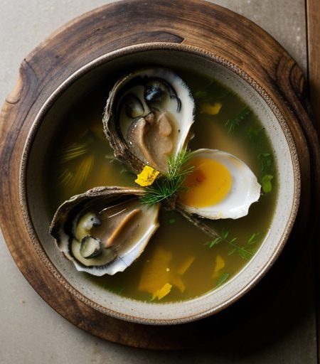 Fish Broth With Oysters & Saffron recipe image