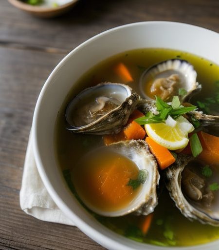 Fish Broth With Oysters and Saffron recipe image