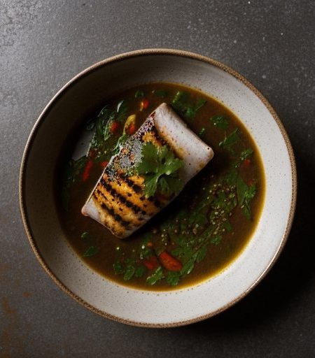 Fish in Fiery Lemon-Coriander Sauce recipe image