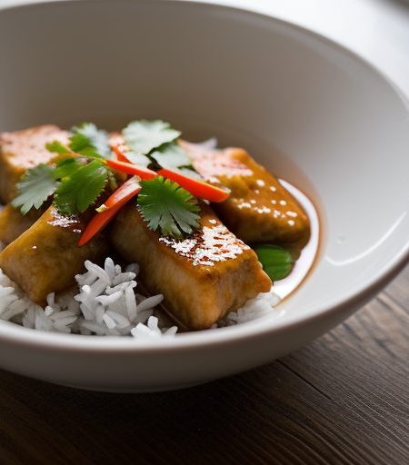 Fish in Sweet & Sour Sauce Wih Coconut-Rice recipe image