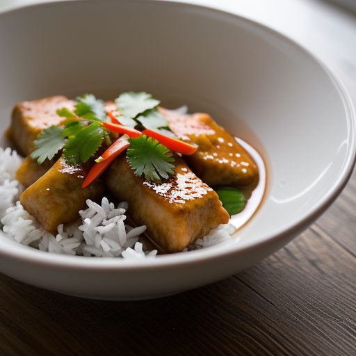 Fish in Sweet & Sour Sauce Wih Coconut-Rice recipe image