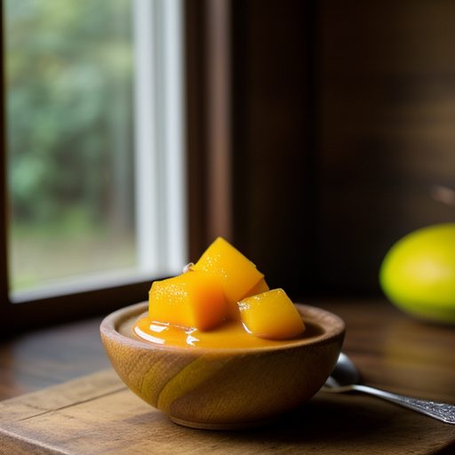 Flaming Mango Sauce Over Homemade Vanilla Ice recipe image