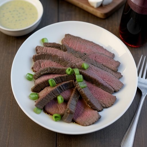 Flank Steak With Garlic Wine Sauce recipe image