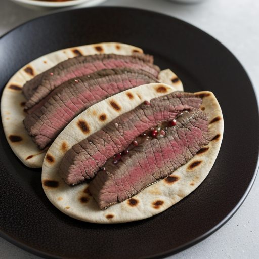 Flank Steak in Garlic Pitas recipe image