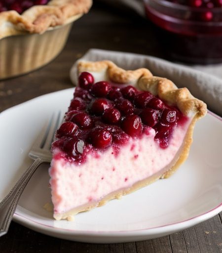 Fluffy Cranberry Cheese Pie recipe image