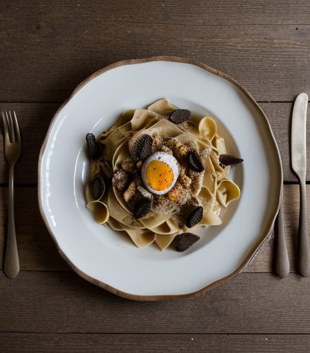 Forest Fettucine With Morels and Breast of Pheasant recipe image