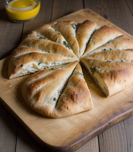 Fougasse Aux Grattons (Flat Bread With Crackling recipe image