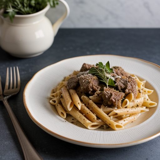 Four Cheese, Pasta and Beef recipe image