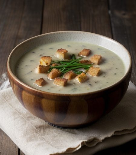 Four-Onion" Soup With Garlic Croutons recipe image