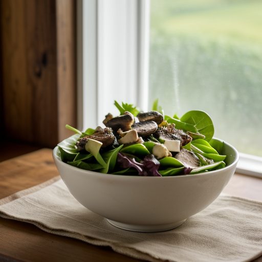 French Green Salad With Basil Shiitake recipe image