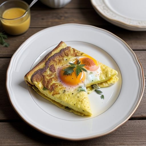 French Omelette With Melted Cheese & Crouto recipe image