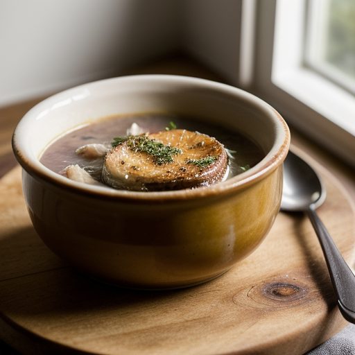 French Onion Soup With Browned Garlic recipe image