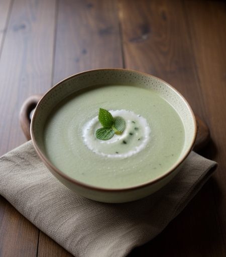 French Potato-Mint Soup recipe image