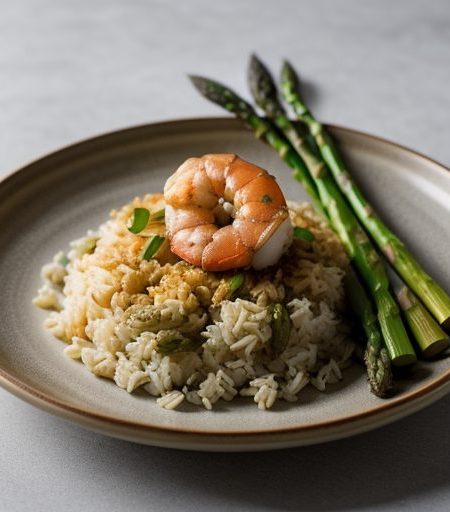Fresh Asparagus-Shrimp Rice recipe image