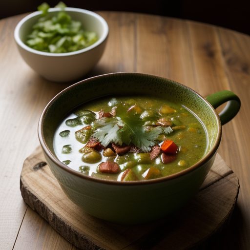Fresh Green Chile Soup With Tumbleweed Greens recipe image