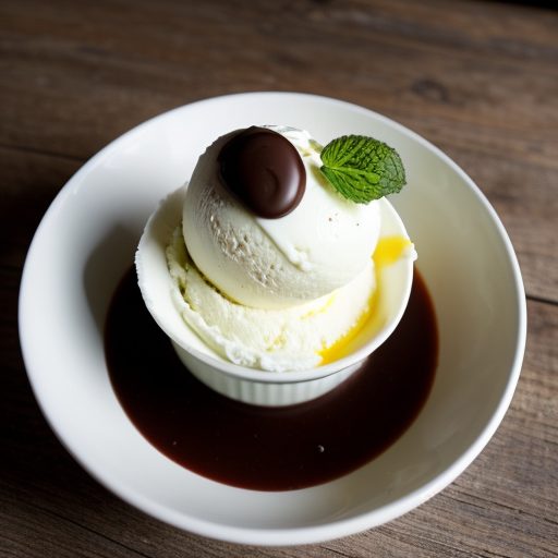Fresh Mint Ice Cream With Chocolate Sauce recipe image