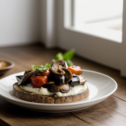 Fresh Mushrooms With Eggplant and Tomato recipe image