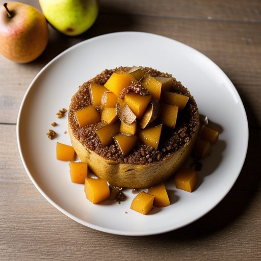 Fresh Pears With Spicy Yam Topping recipe image