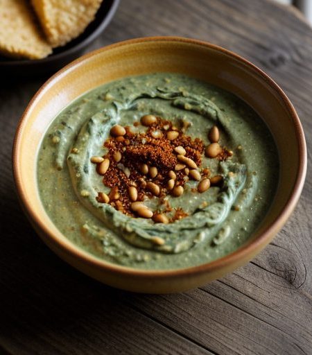 Fresh Spinach in Bean Cheese Sauce recipe image
