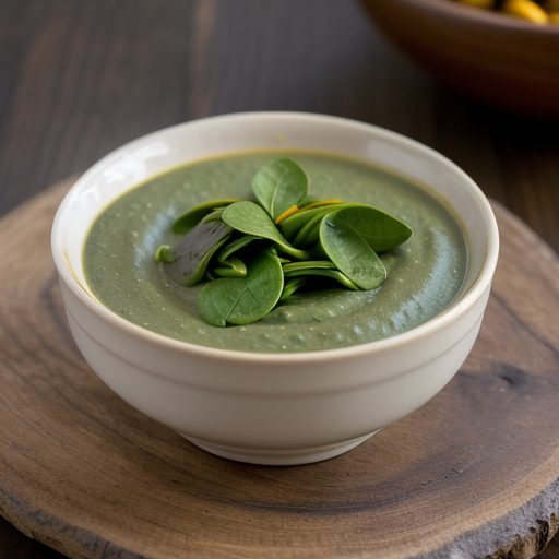 Fresh Spinach in Bean Cheese Sauce recipe image